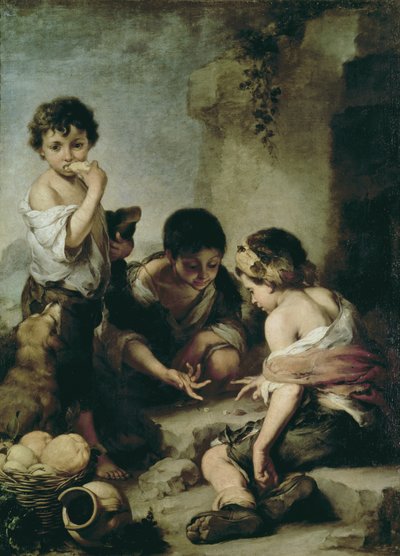 Jungen beim Würfelspiel, ca. 1670-75 von Bartolomé Esteban Murillo